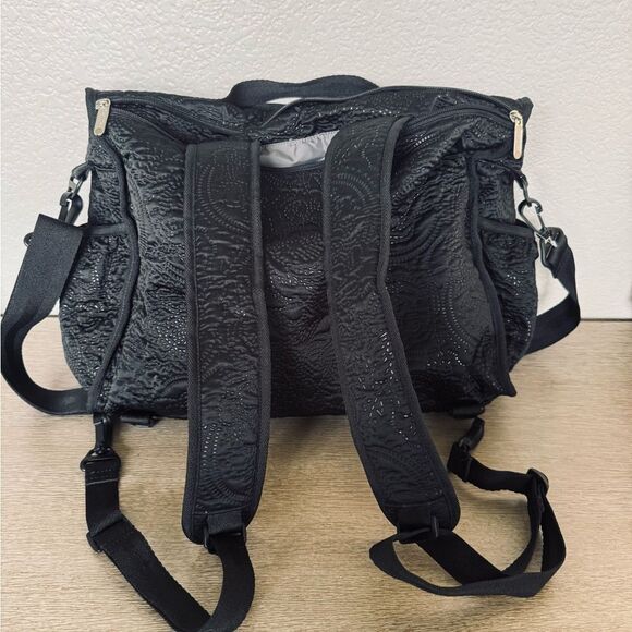 LeSportsac Convertible 2-in-1 Black Weekender Laptop Duffel Bag Travel Backpack main image 6